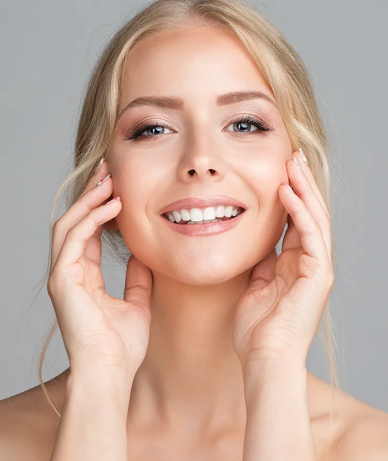 beautiful female face acupuncture